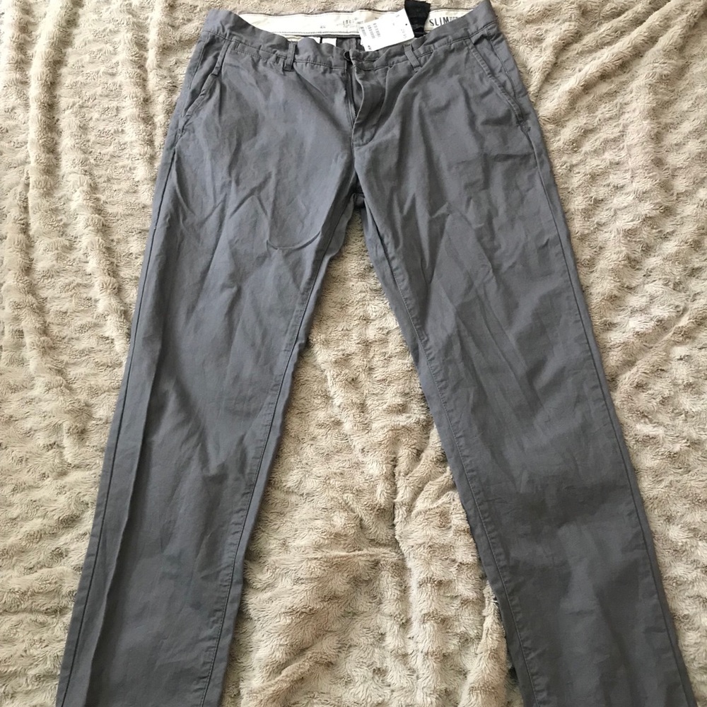 H&M chino gray 34 slim fit pants
